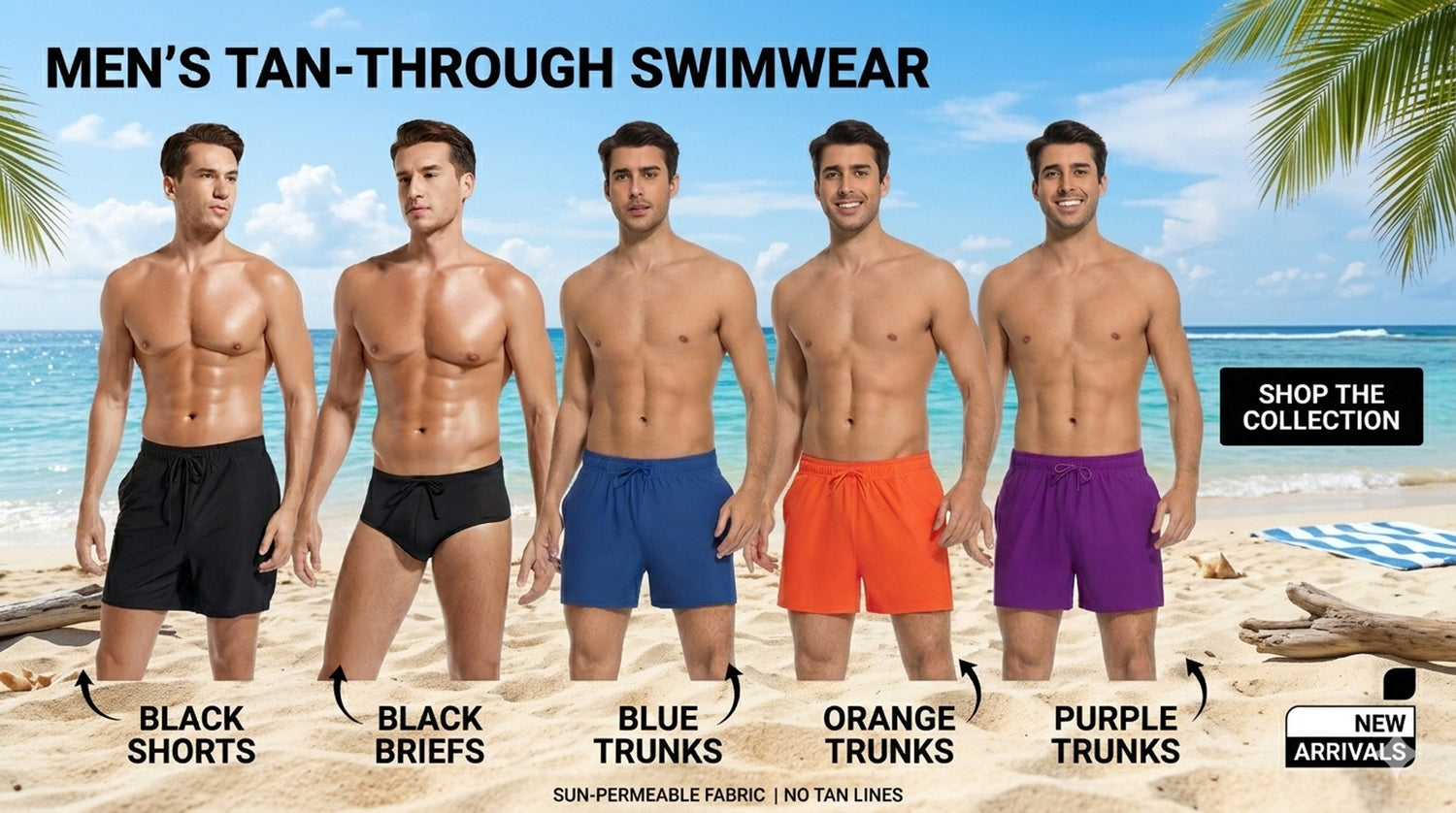 men's tan through swimwear