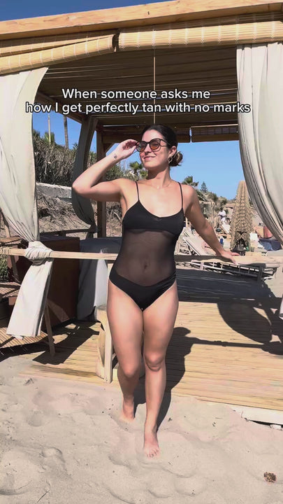 Beach Sunbathing Tan through One Piece Breathable Swimsuit