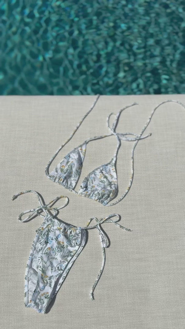 Flower Tan Through Bikini Set